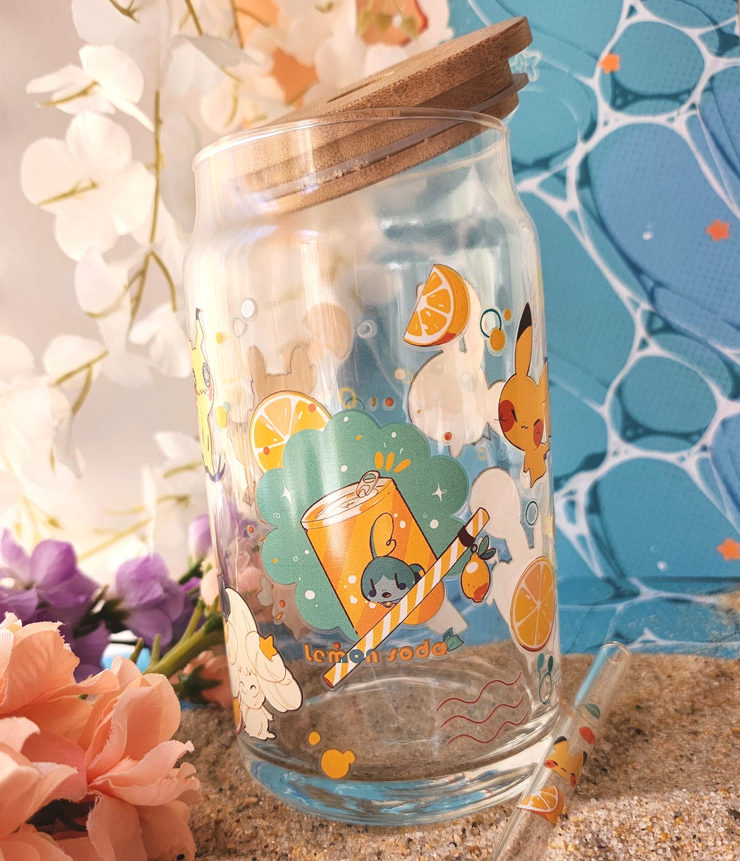 Lemon Soda glass Can cup