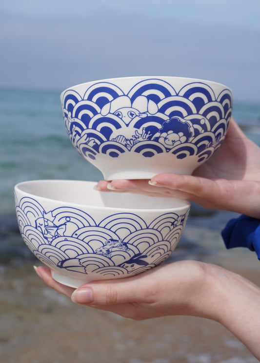 Summer ocean | Ceramic ramen bowl