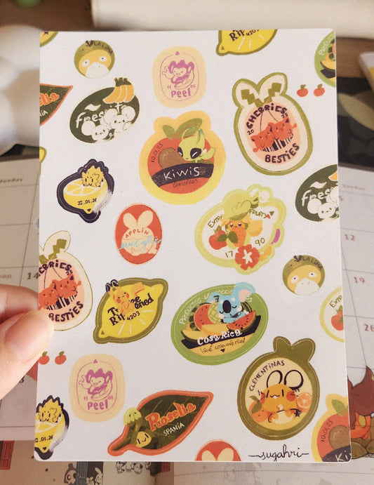 Poke fruit stickers | Sticker sheet