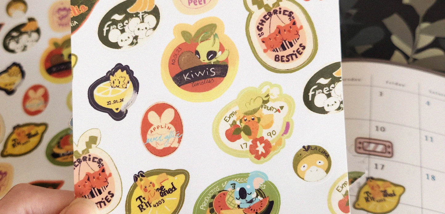 Poke fruit stickers | Sticker sheet