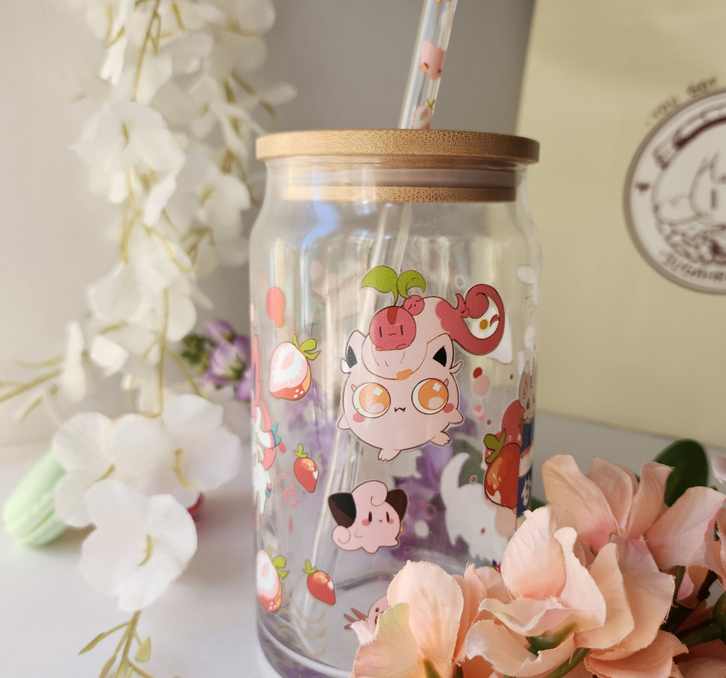 Strawberrymilk glass Can cup