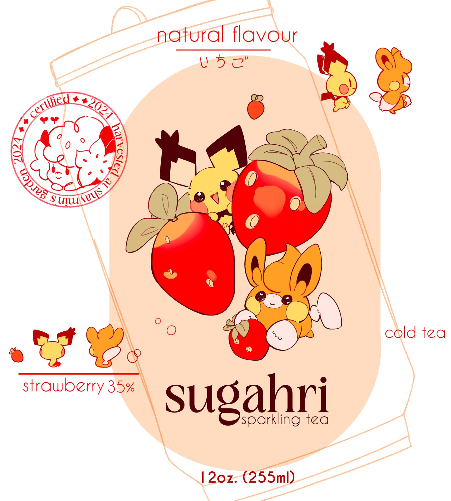 Preorder!! Thermo Water Bottle | Peach & Strawberry Tea