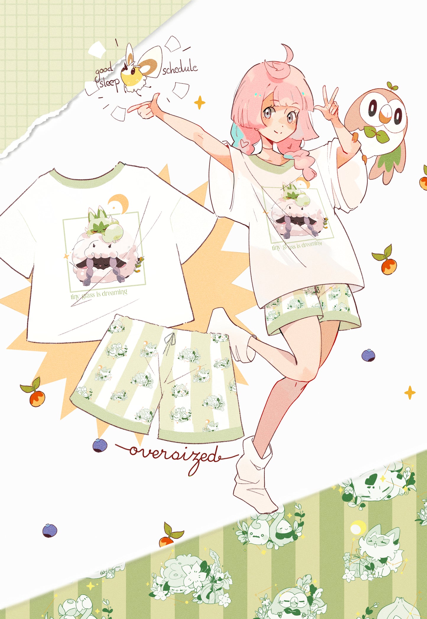 Poke pajamas | Tiny grass Pants Only
