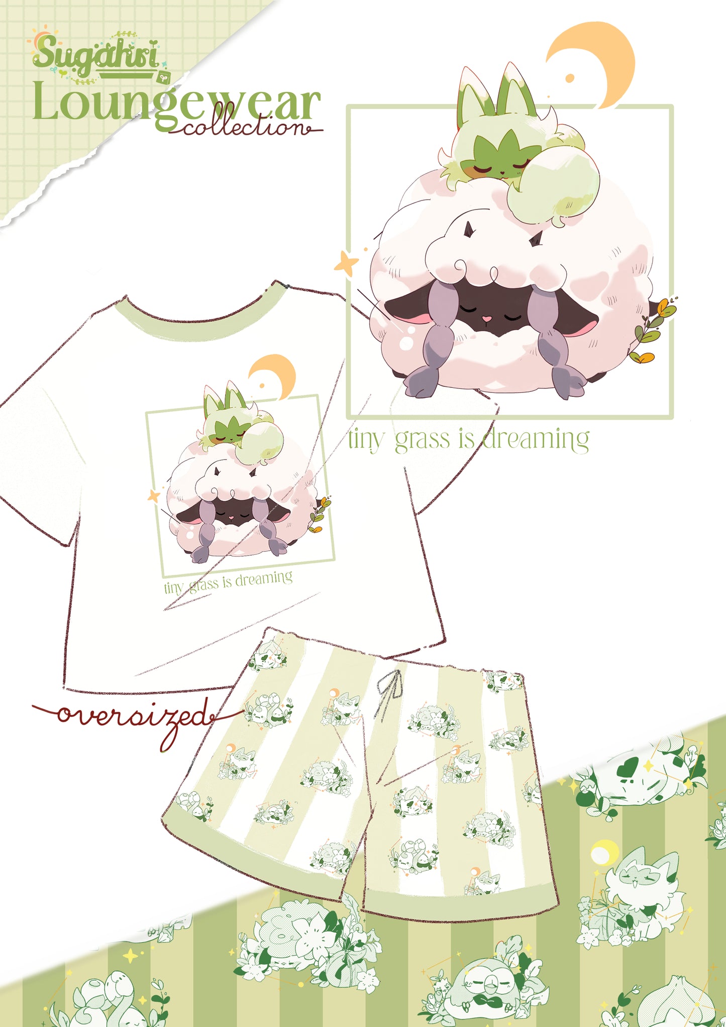 Poke pajamas | Tiny grass Pants Only