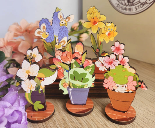 Poke Planters | Wooden decor Standee