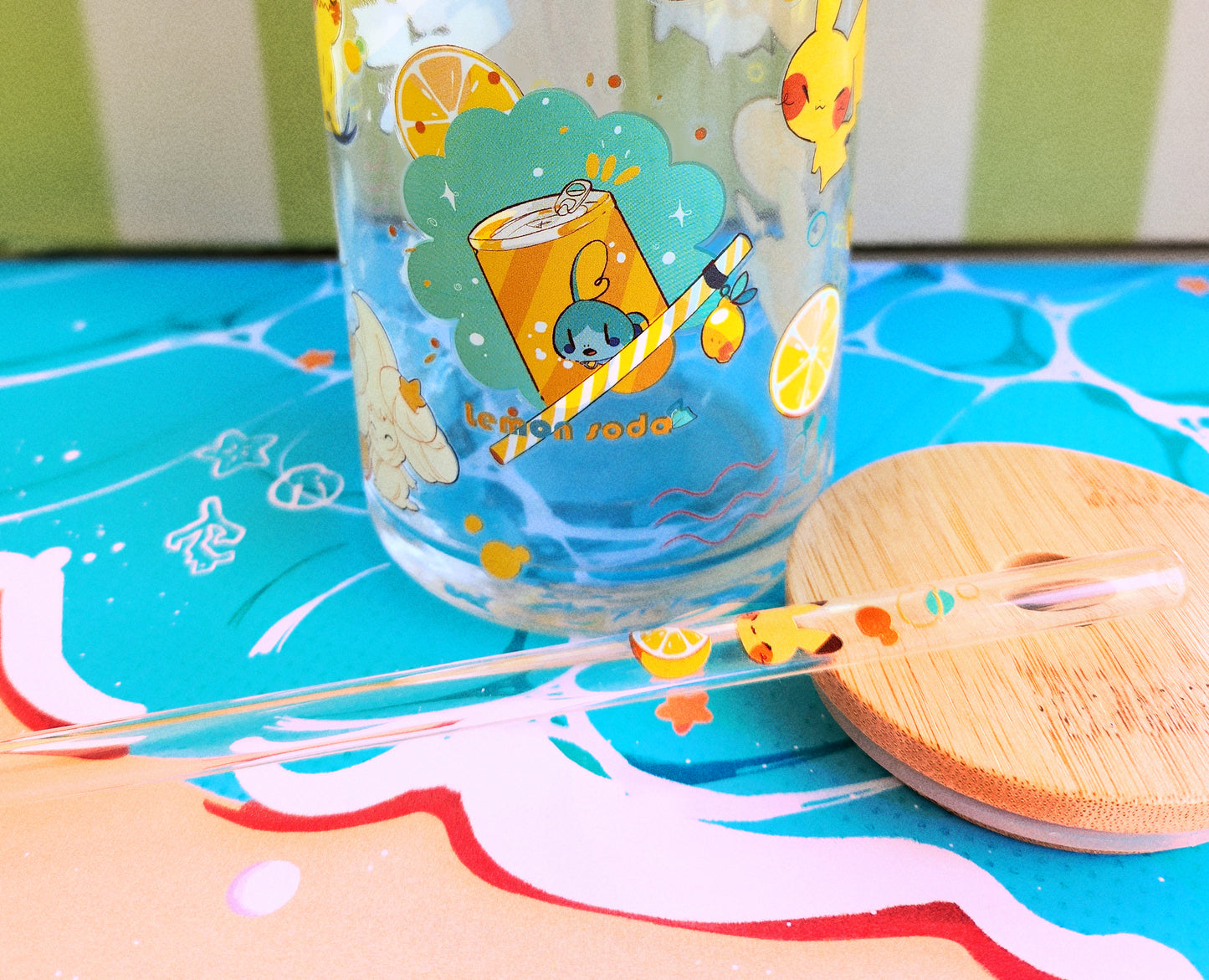 Lemon Soda glass Can cup