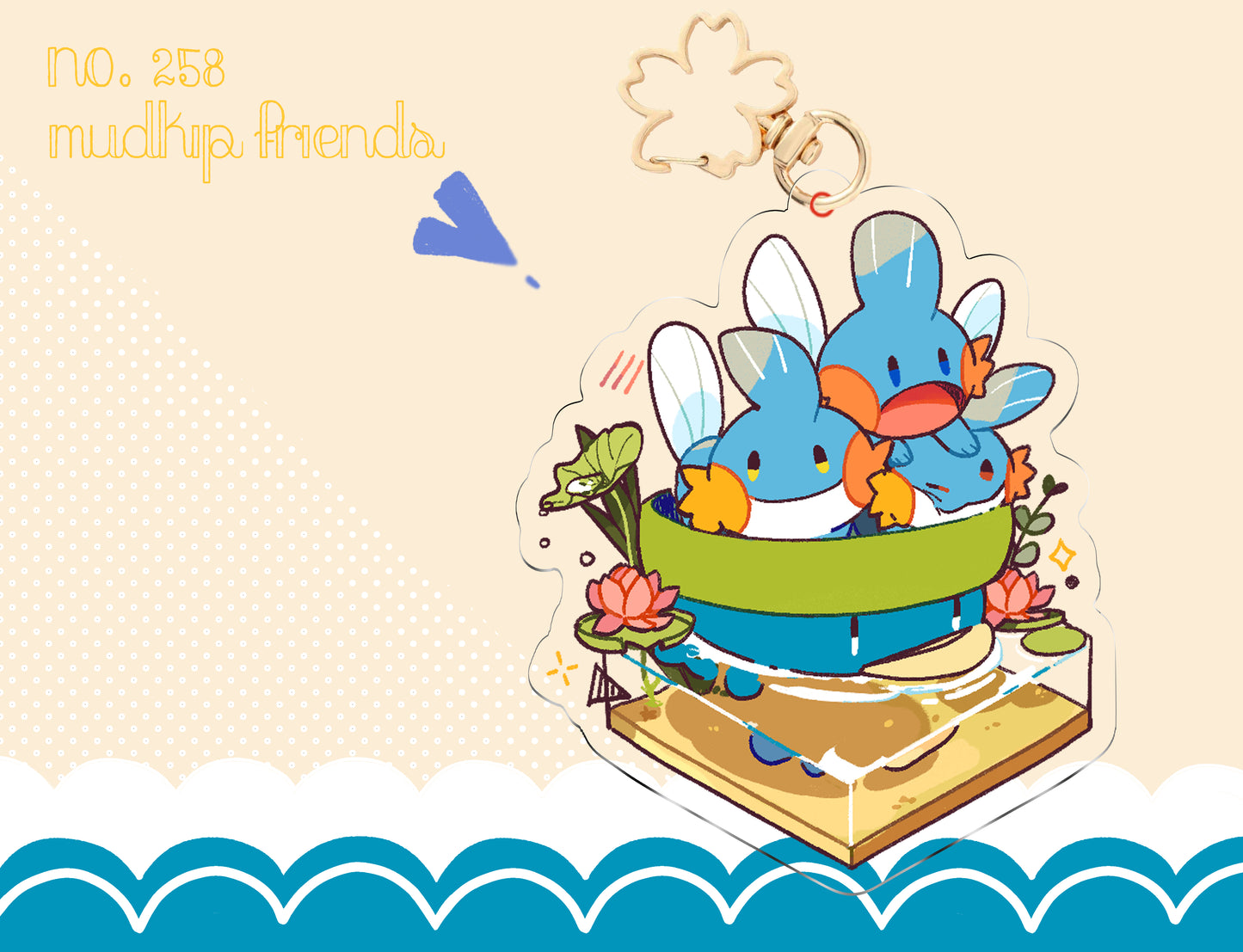 Preorder! Shaped like a friend | Mudkip Keychain
