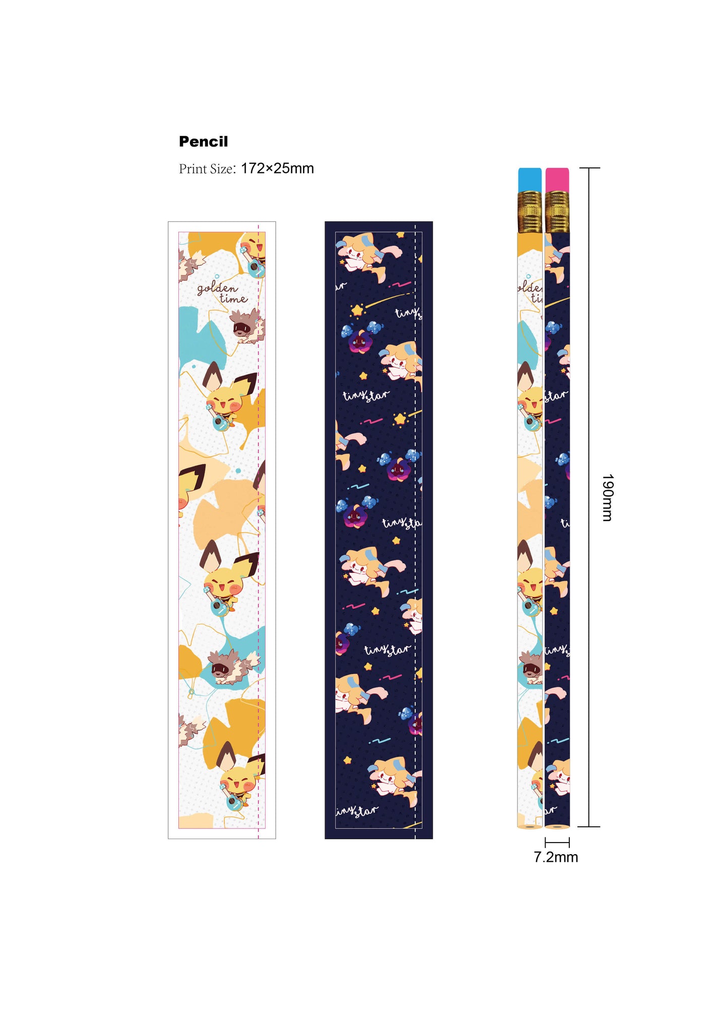 Pencils | Tiny star and Golden time