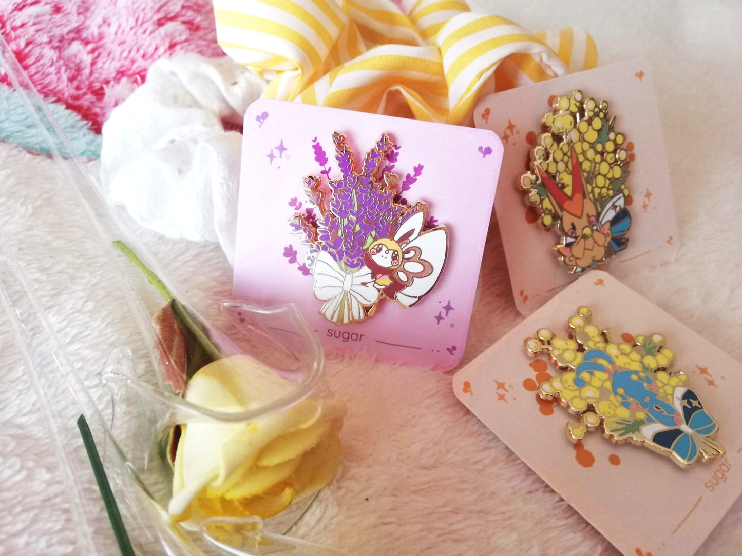 Mimosa and Lavender Enamel Pin Collection