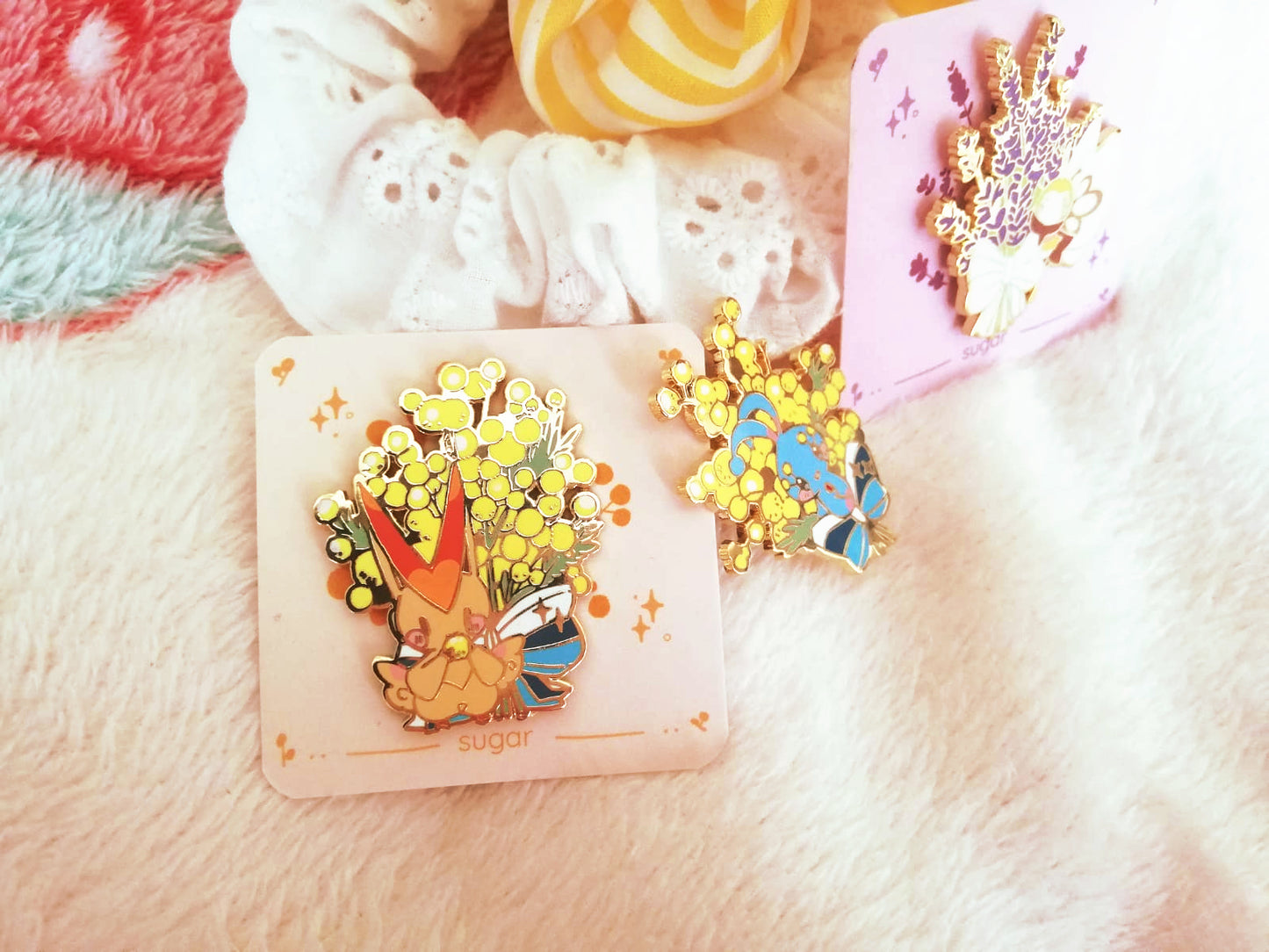 Mimosa and Lavender Enamel Pin Collection
