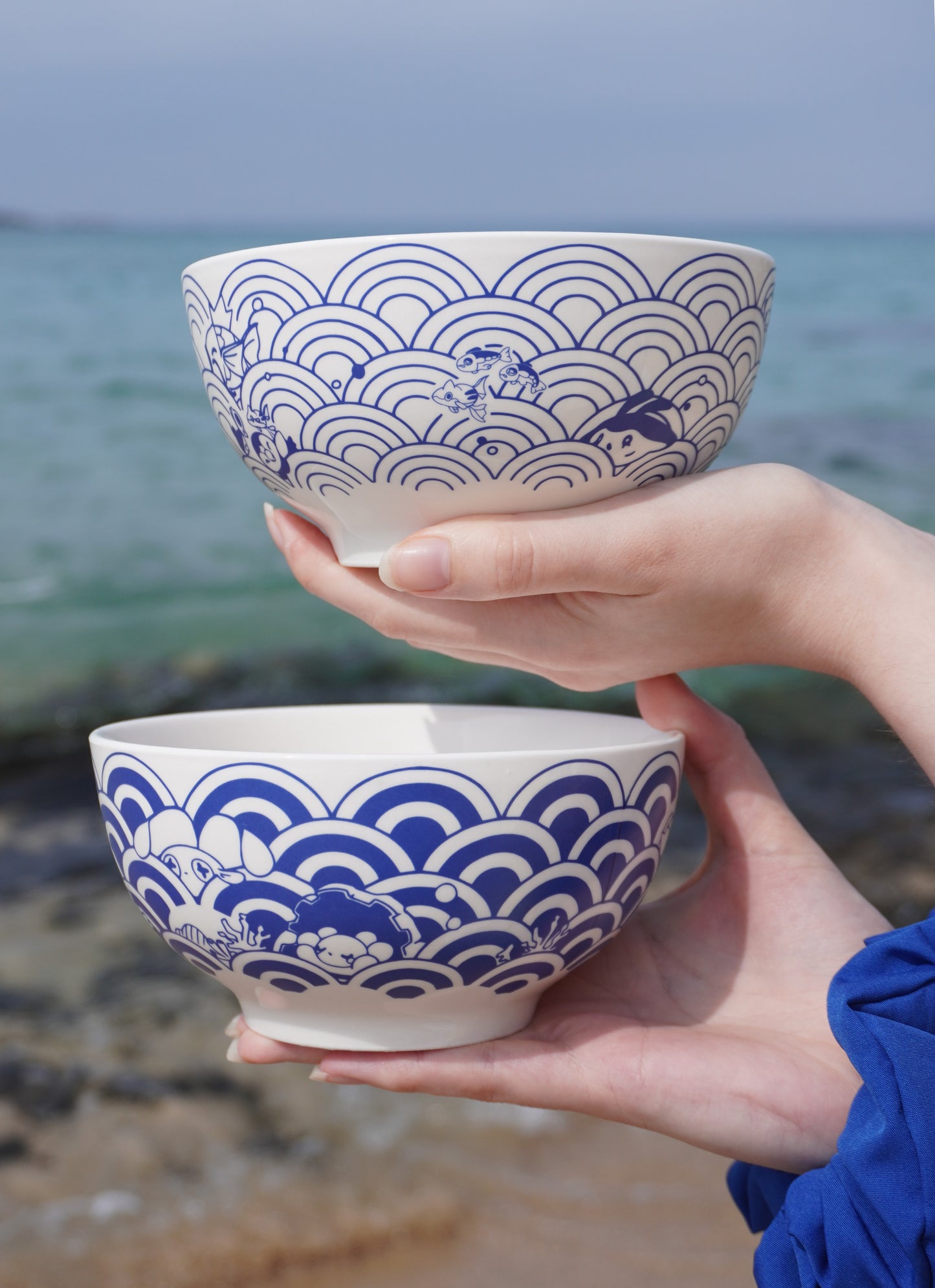 Summer ocean | Ceramic ramen bowl