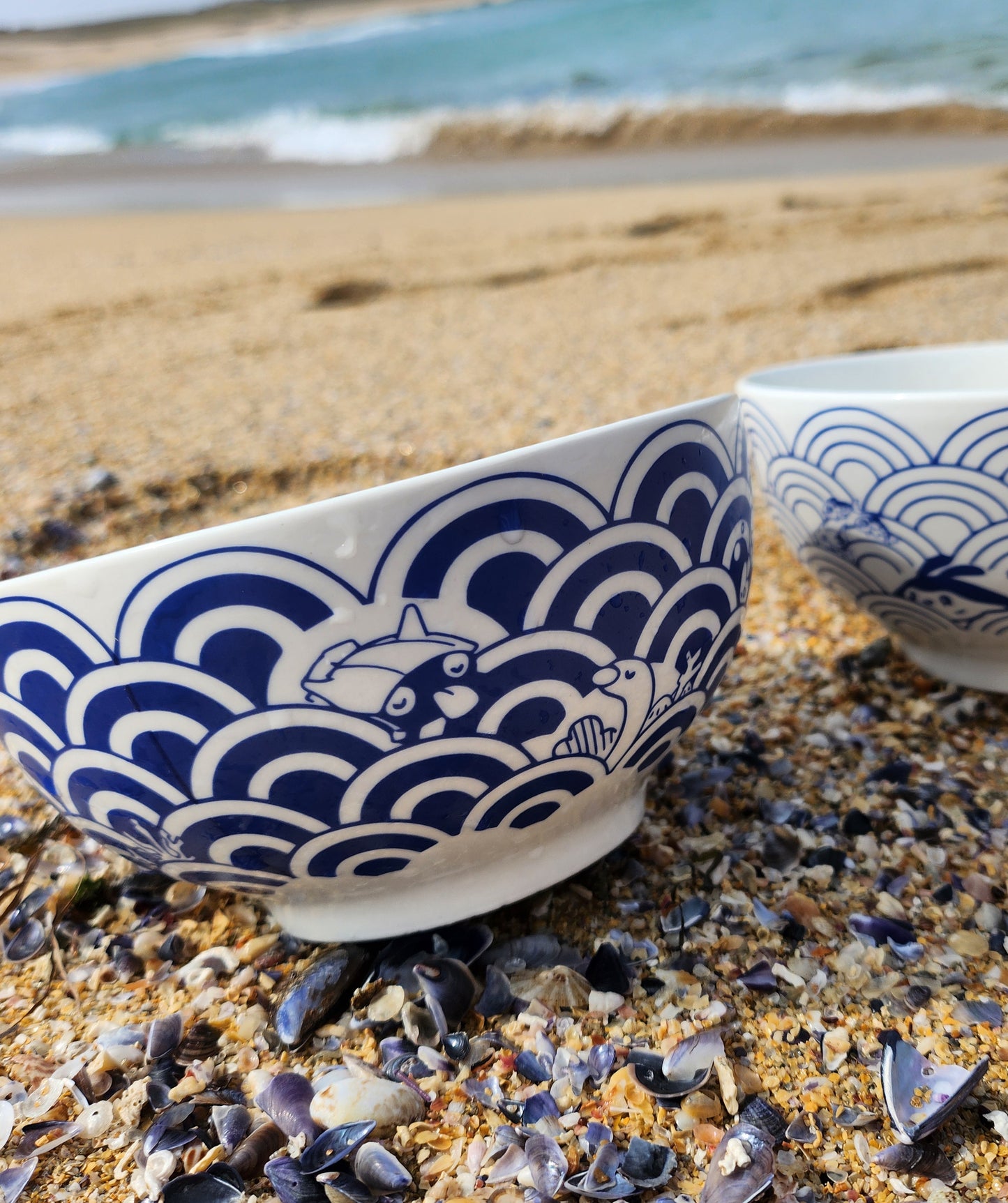 Summer ocean | Ceramic ramen bowl