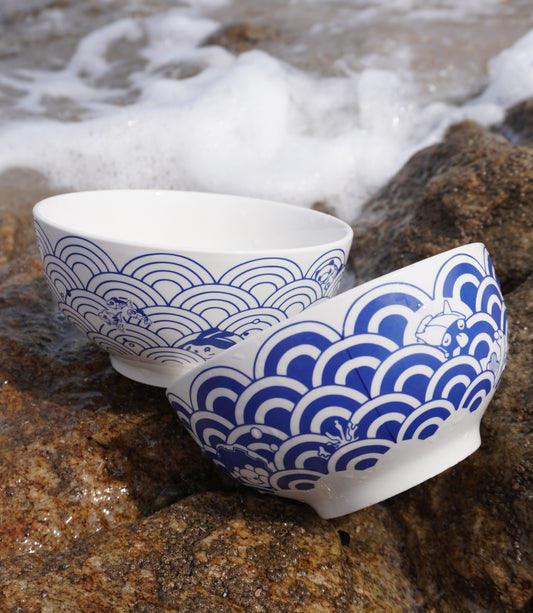 Summer ocean | Ceramic ramen bowl