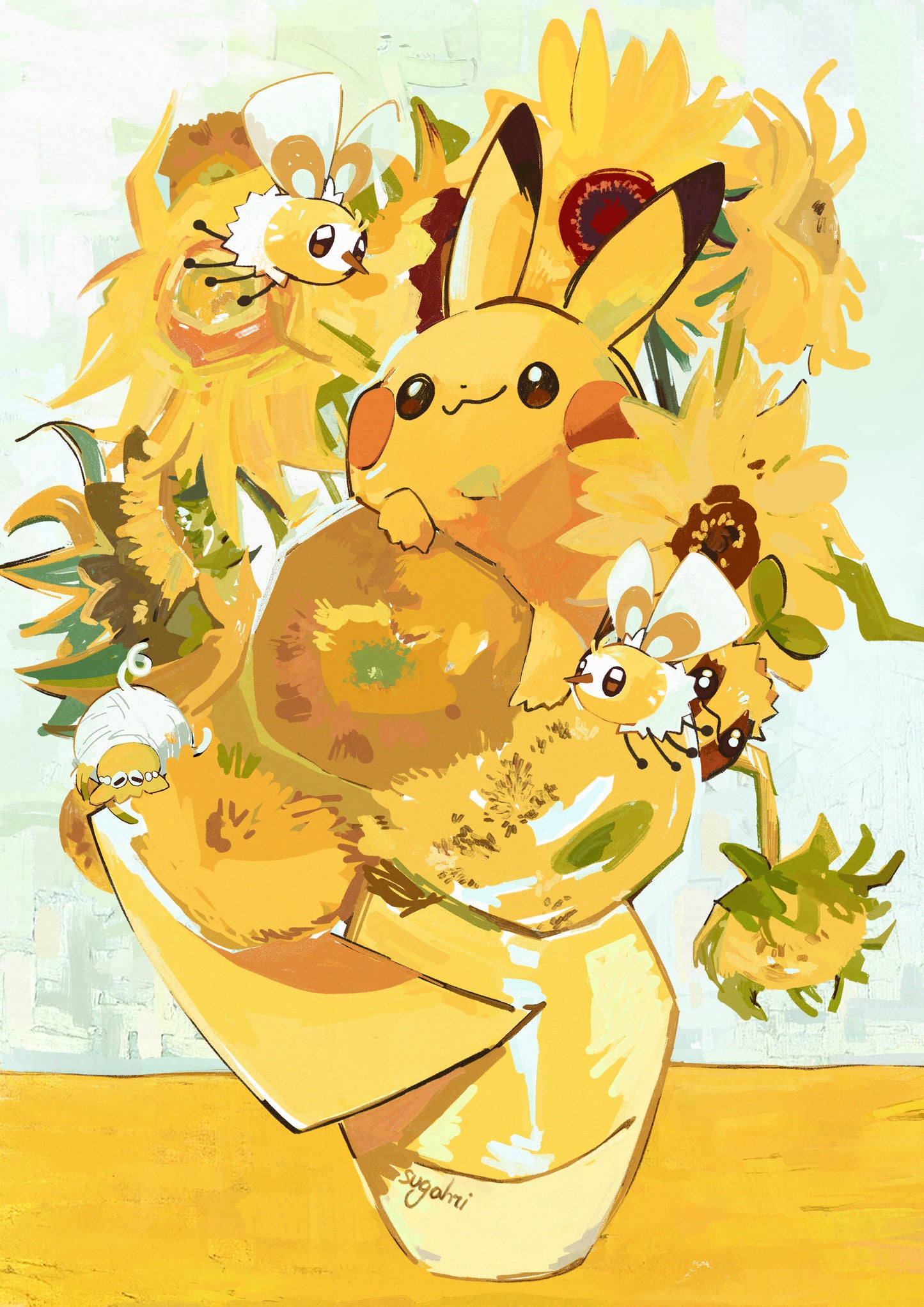 Van Gogh's Sunflower | Velvet Fine art Print