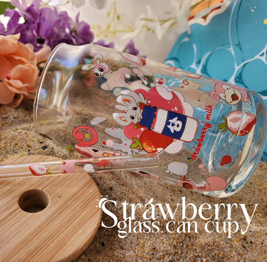 Strawberrymilk glass Can cup