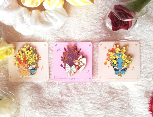 Mimosa and Lavender Enamel Pin Collection